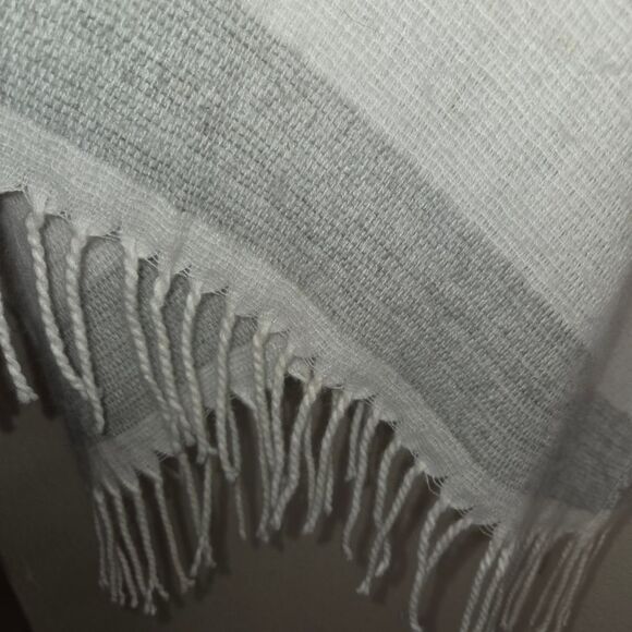 Loft Striped Fringe Open Front Poncho Sweater One Size - Picture 4 of 6